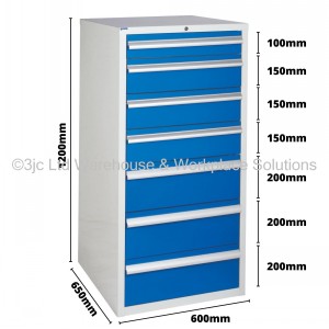 Euroslide Storage Cabinet 7 Drawer 1200mm